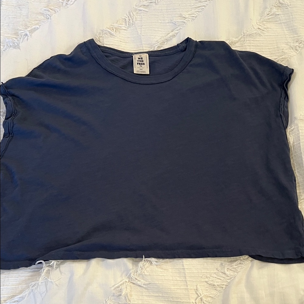 We The Free Blue Crop Top